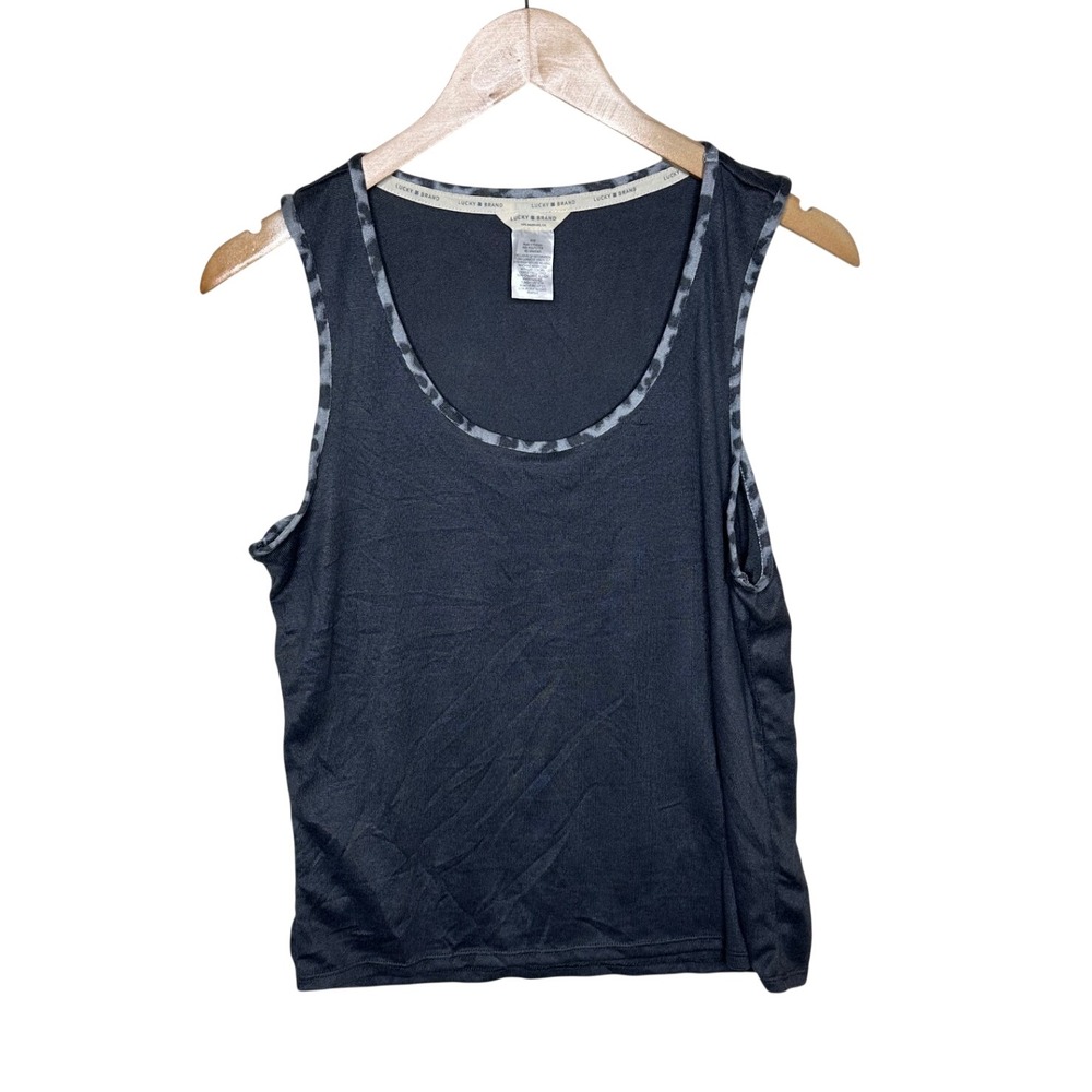 Lucky Brand Animal Print Tank/Short Pajama Set size Medium Gray